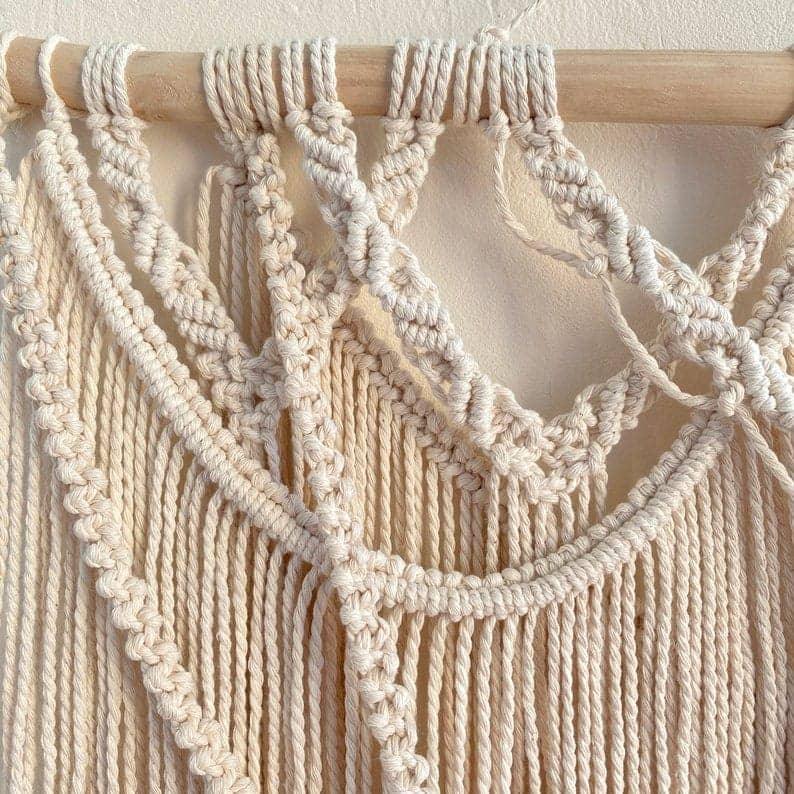 مكرمية حائط خشب، 100*120 سم