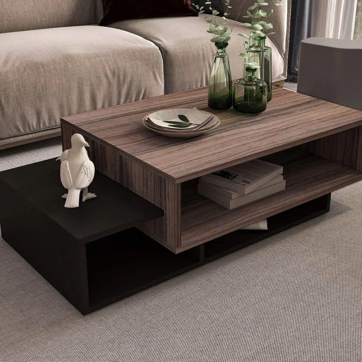 ترابيزة قهوة ام دي اف، 105*60*32 سم