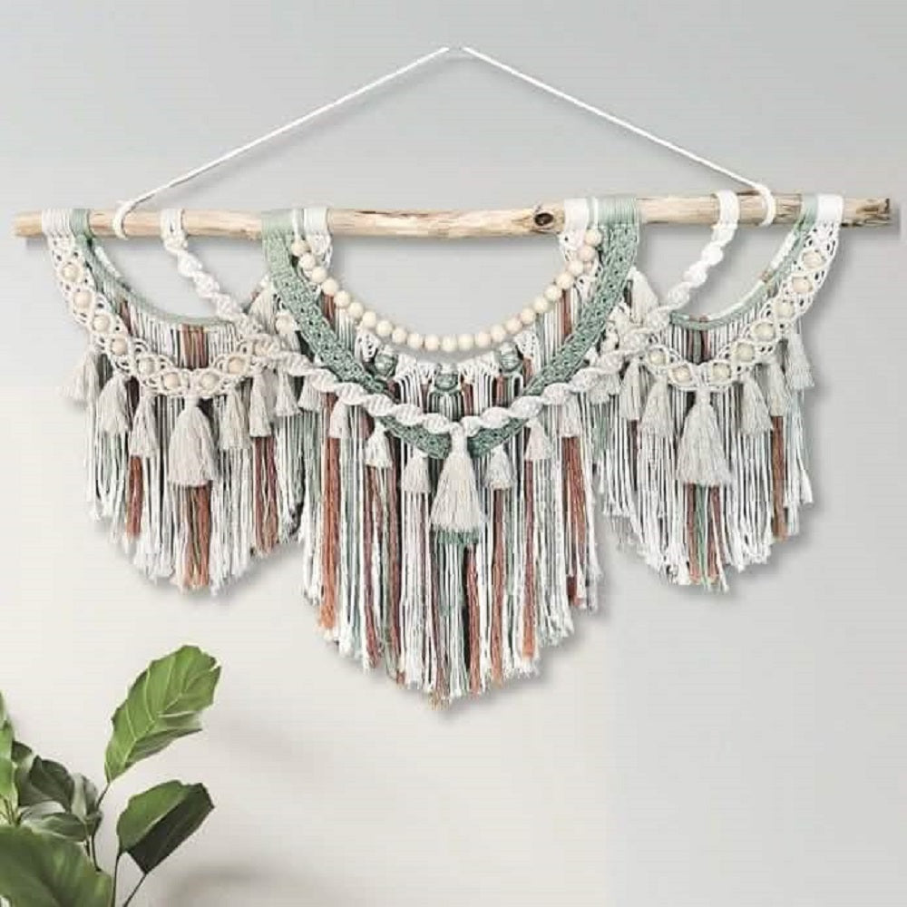 مكرمية حائط خشب، 150*90 سم