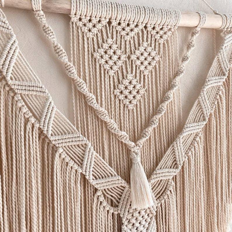 مكرمية حائط خشب، 60*80 سم