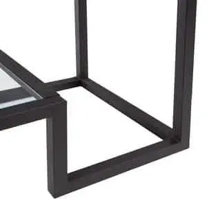 كونسول معدن بسطح زجاج، 100*30*90 سم