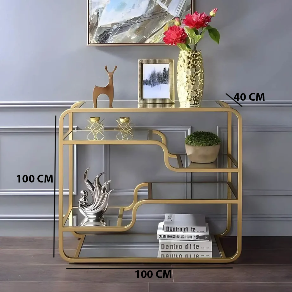 كونسول معدن و زجاج 100*40*100 سم - CH129