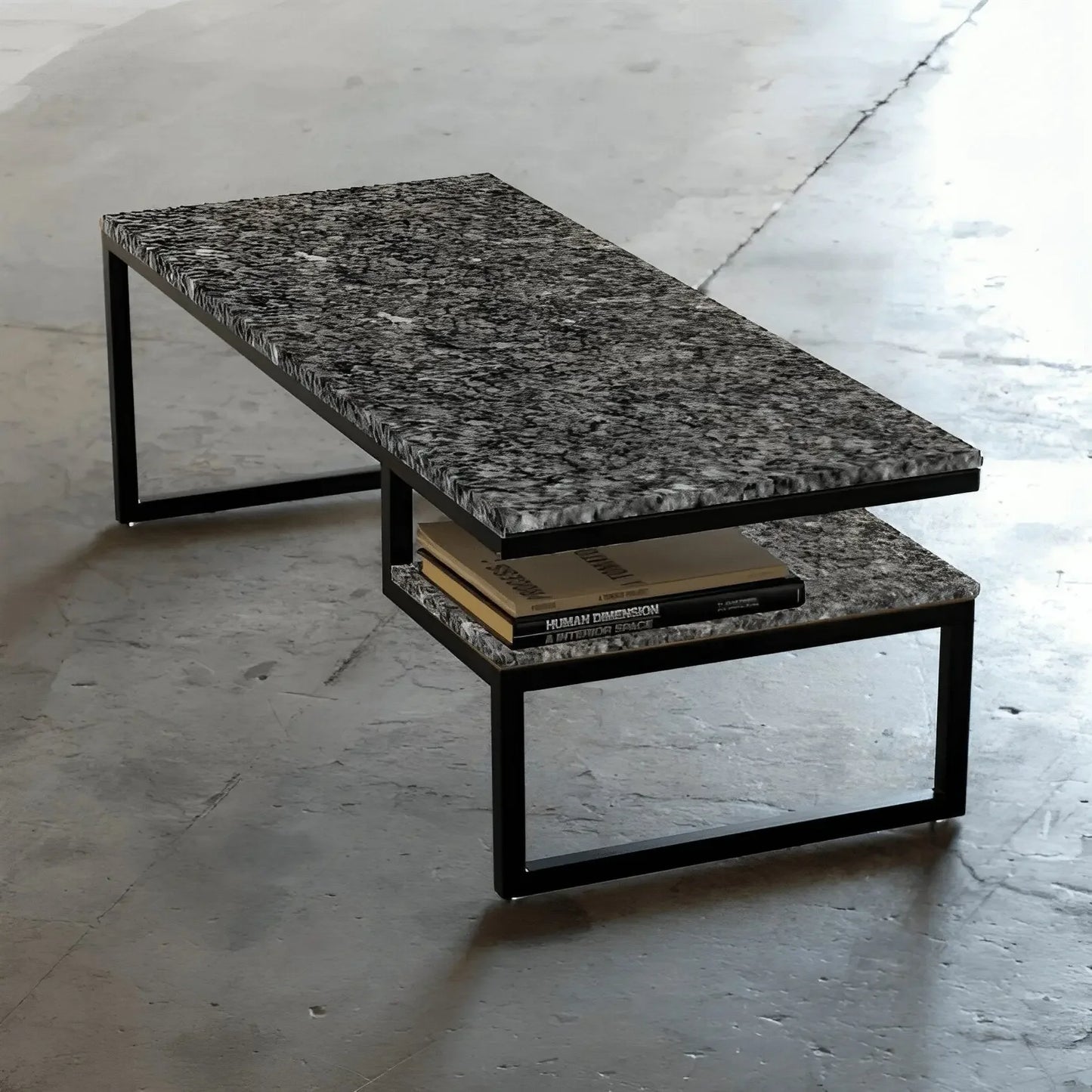 ترابيزة قهوة بسطح جرانيت 100*50*45 سم - LUS77 - Homix