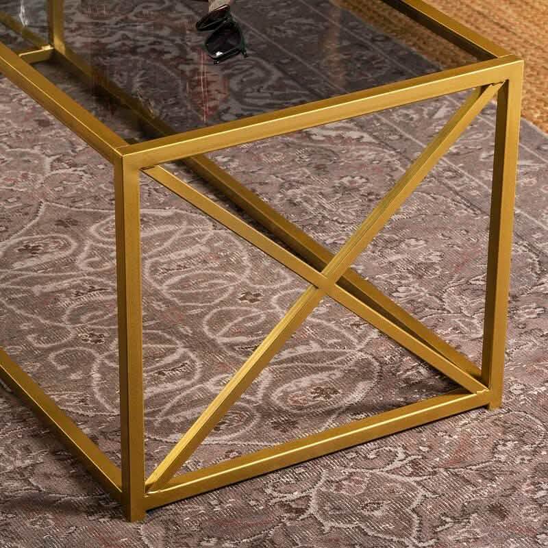تسوق الأن من هومكس ترابيزة قهوة بسطح زجاج 100*50*45 سم - STA12 بأفضل سعر وأفضل جودة