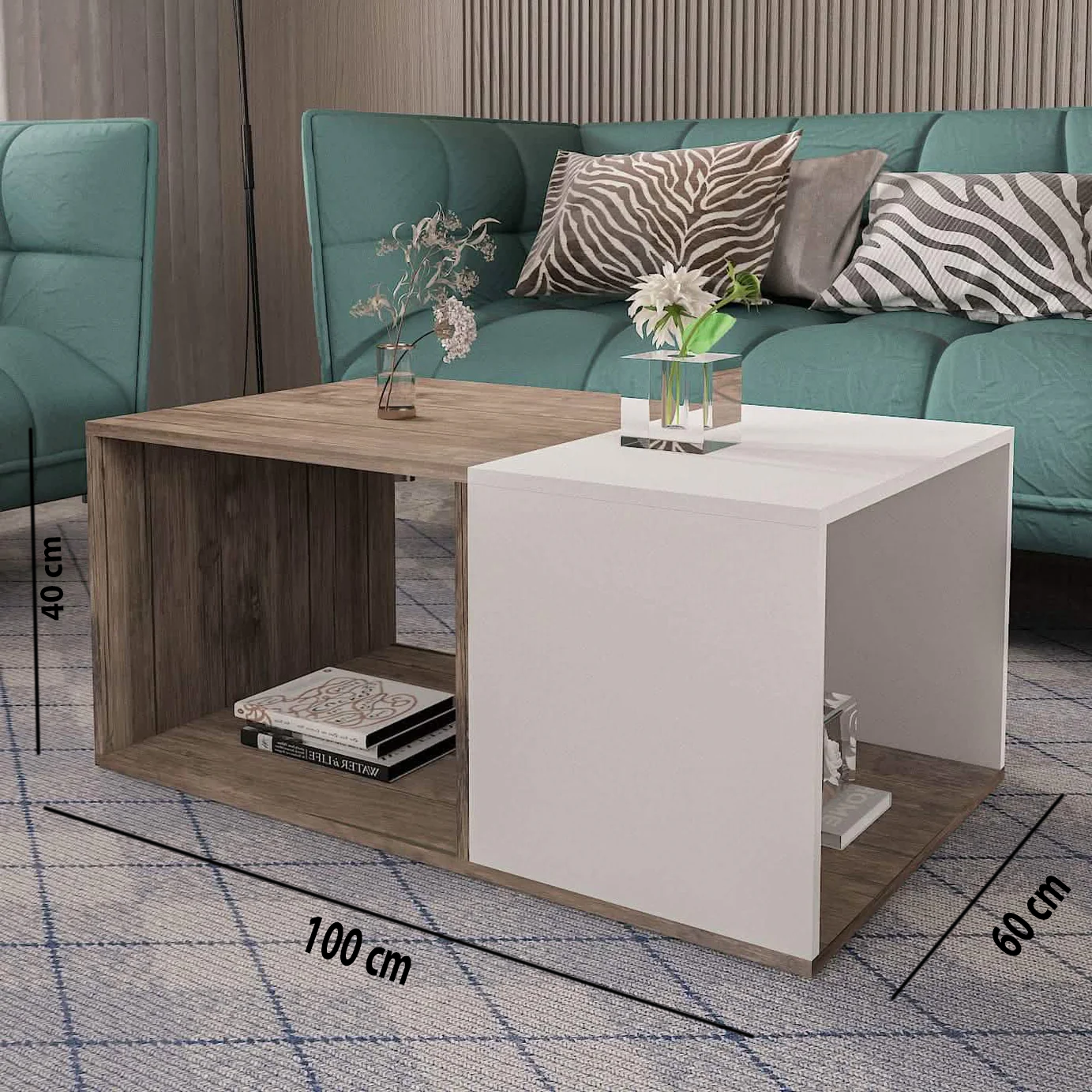ترابيزة قهوة ام دي اف 100*60*40 سم - ZAT8