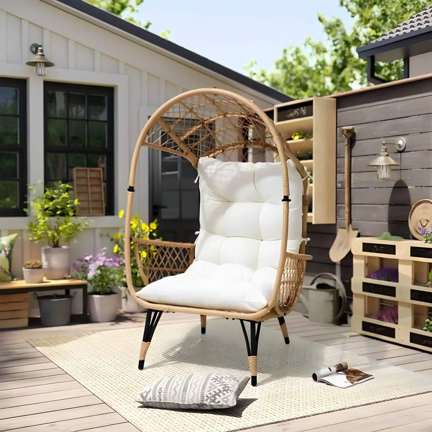 تسوق الأن من هومكس كرسي حديد وراتان 100*70*170 سم - FAD8 بأفضل سعر وأفضل جودة