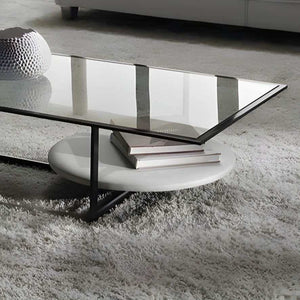 ترابيزة قهوة بسطح زجاج 50*100*40 سم - RON88 Royal Iron