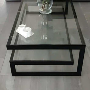 ترابيزة قهوة بسطح زجاج 60*100*40 سم - RON85 Royal Iron