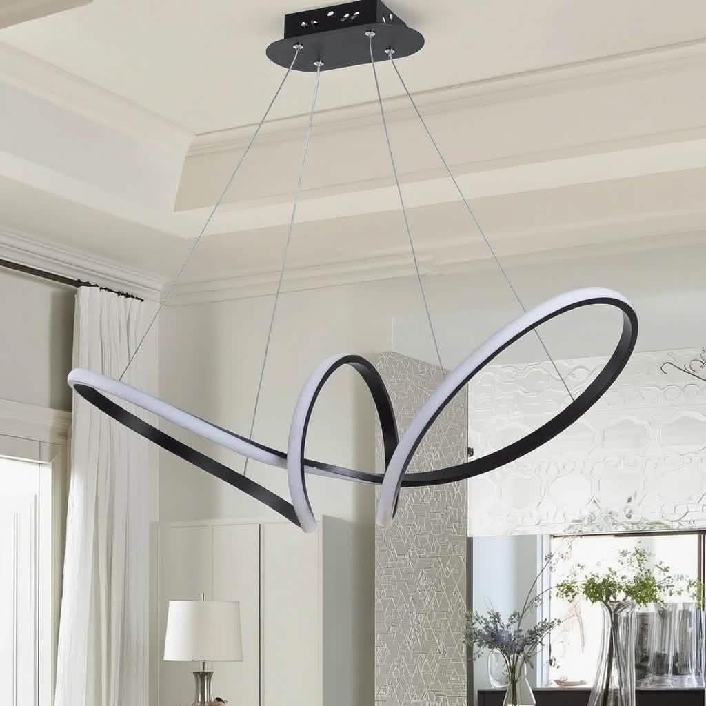 نجفة معدن و رابر، 60*60 سم- أسود