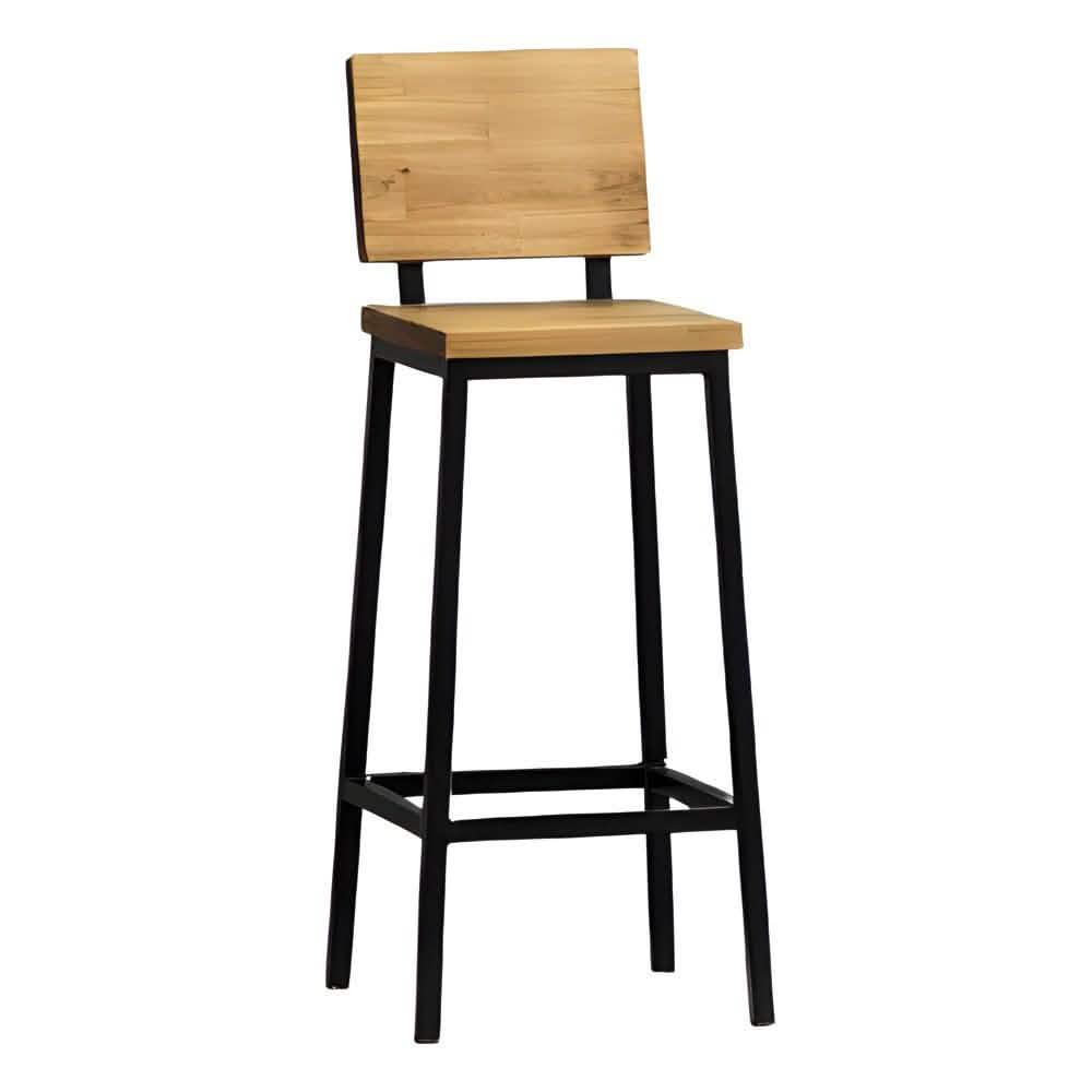 كرسي بار 35*35*75سم - ROW1 Iron Wood