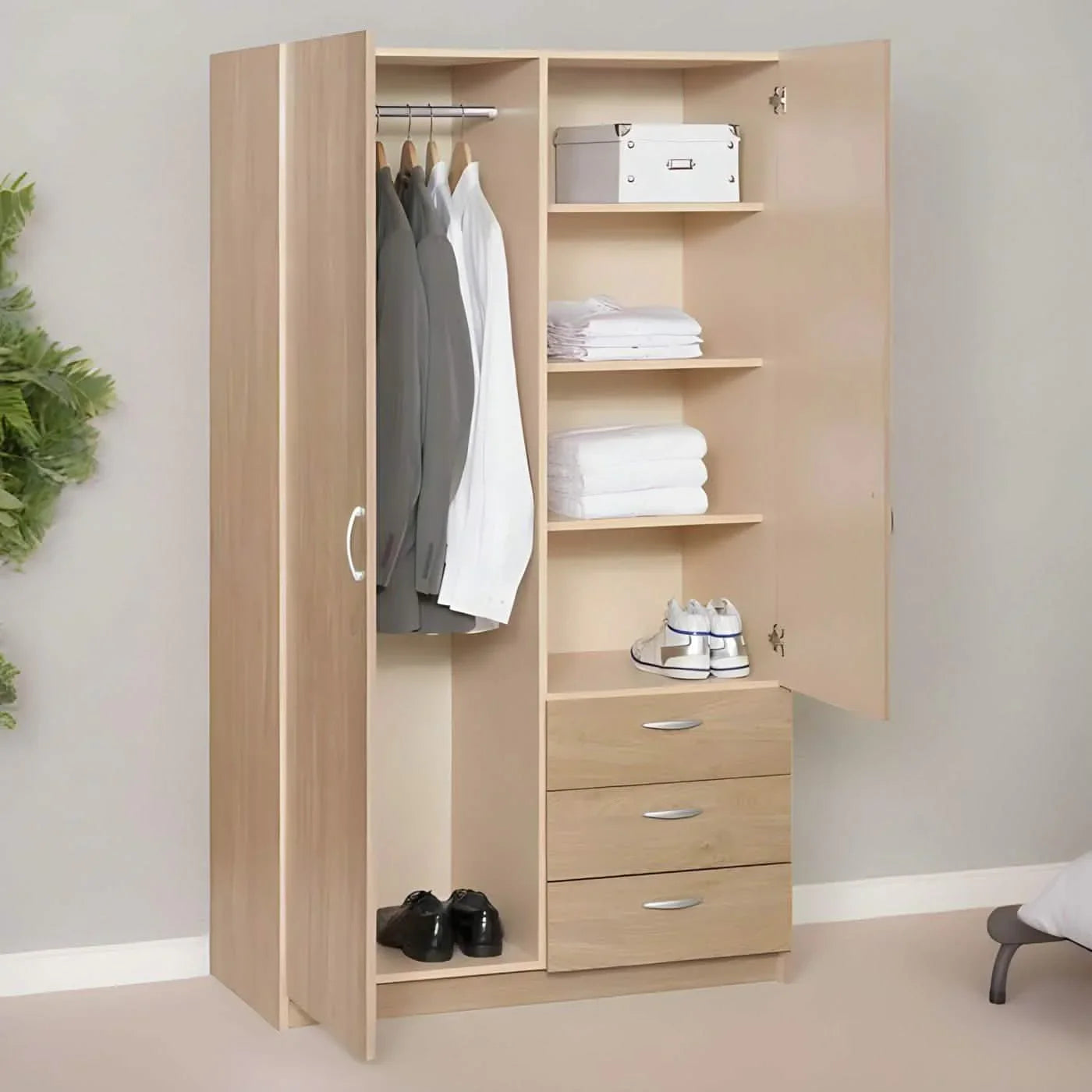 دولاب خشب ام دي اف، 120*50*200 سم