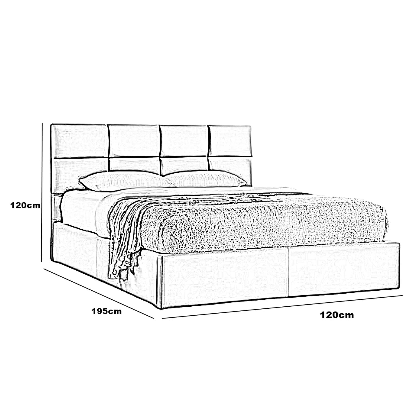 سرير فردي خشب كونتر، 120*195*120 سم
