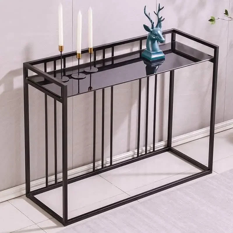 كونسول معدن بسطح زجاج، 120*40*90 سم