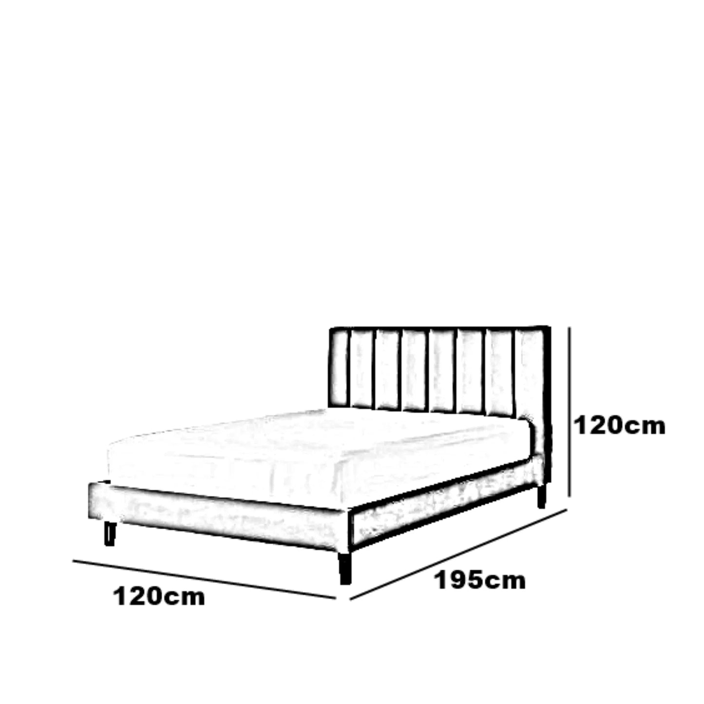 سرير فردي خشب كونتر، 120*195*120 سم