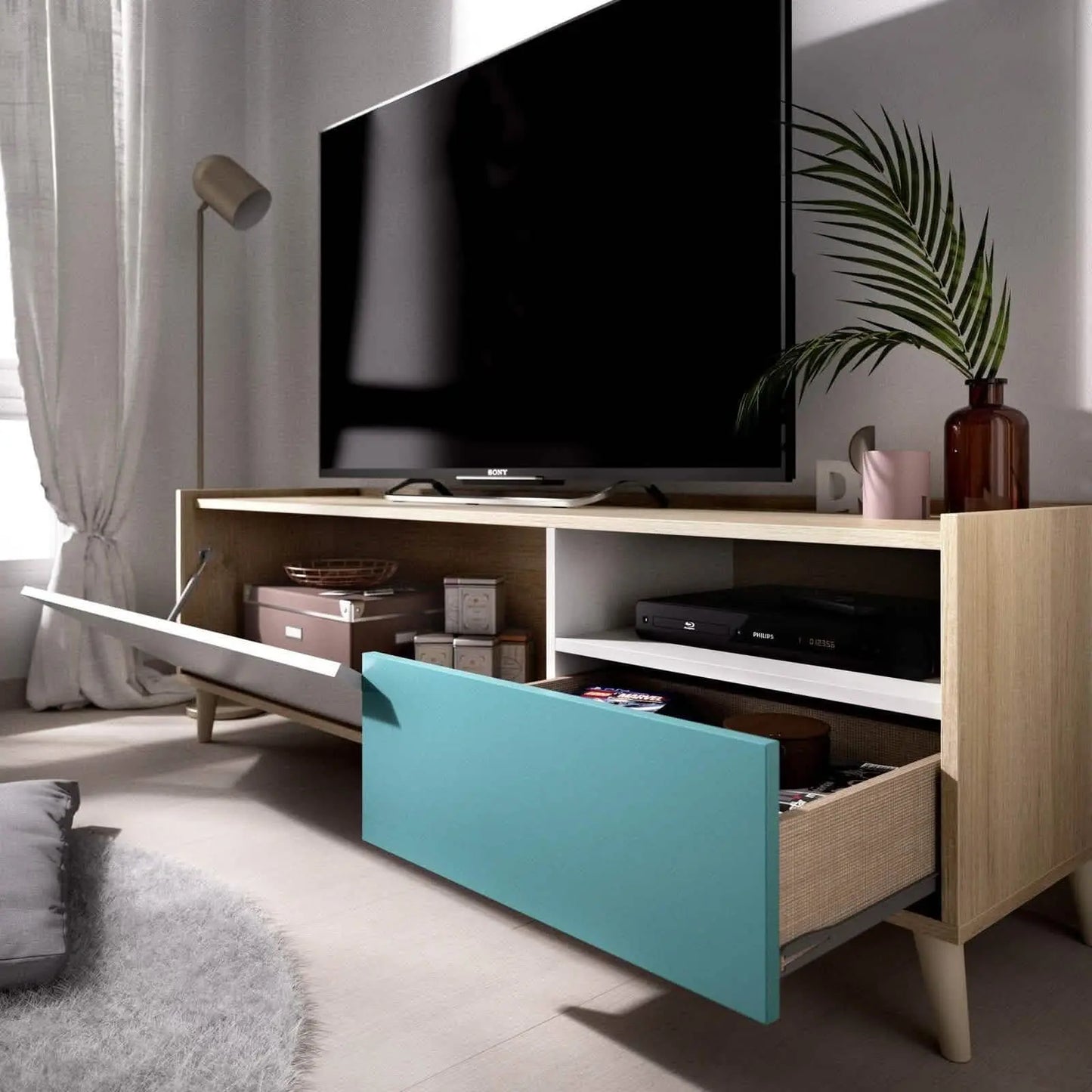 ترابيزة تليفزيون ام دي اف 140*30*45 سم - CLG258 - Homix