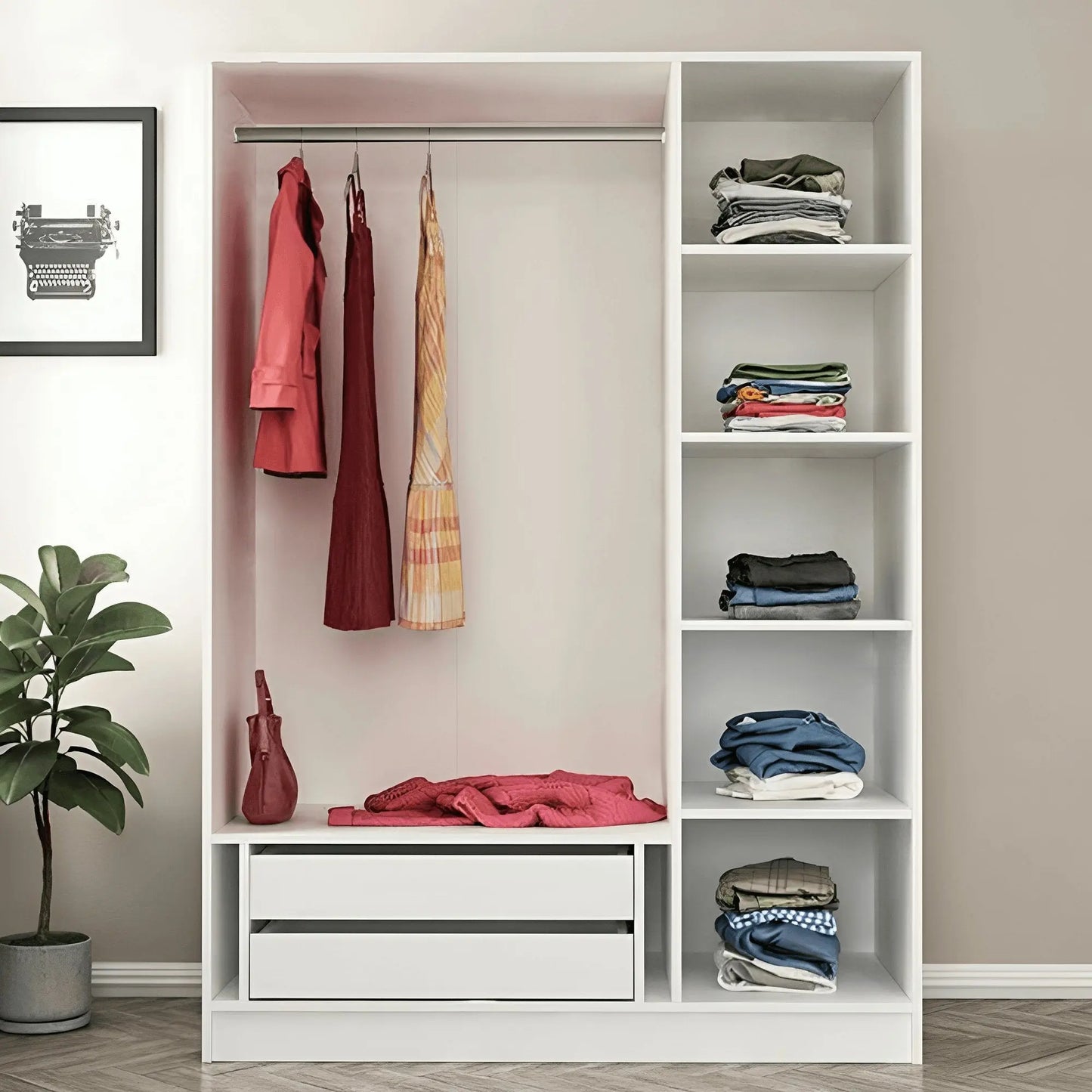دولاب ام دي اف 140*50*185 سم - CLG133 - Homix