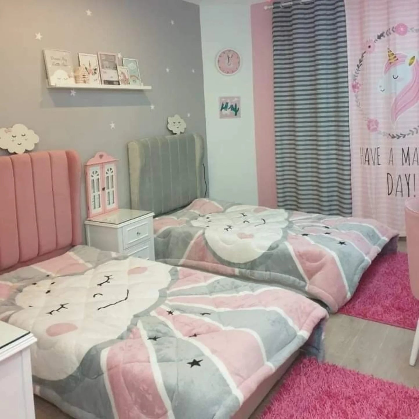 سريرين فردي خشب ام دي اف و زان، 120*200*120 سم