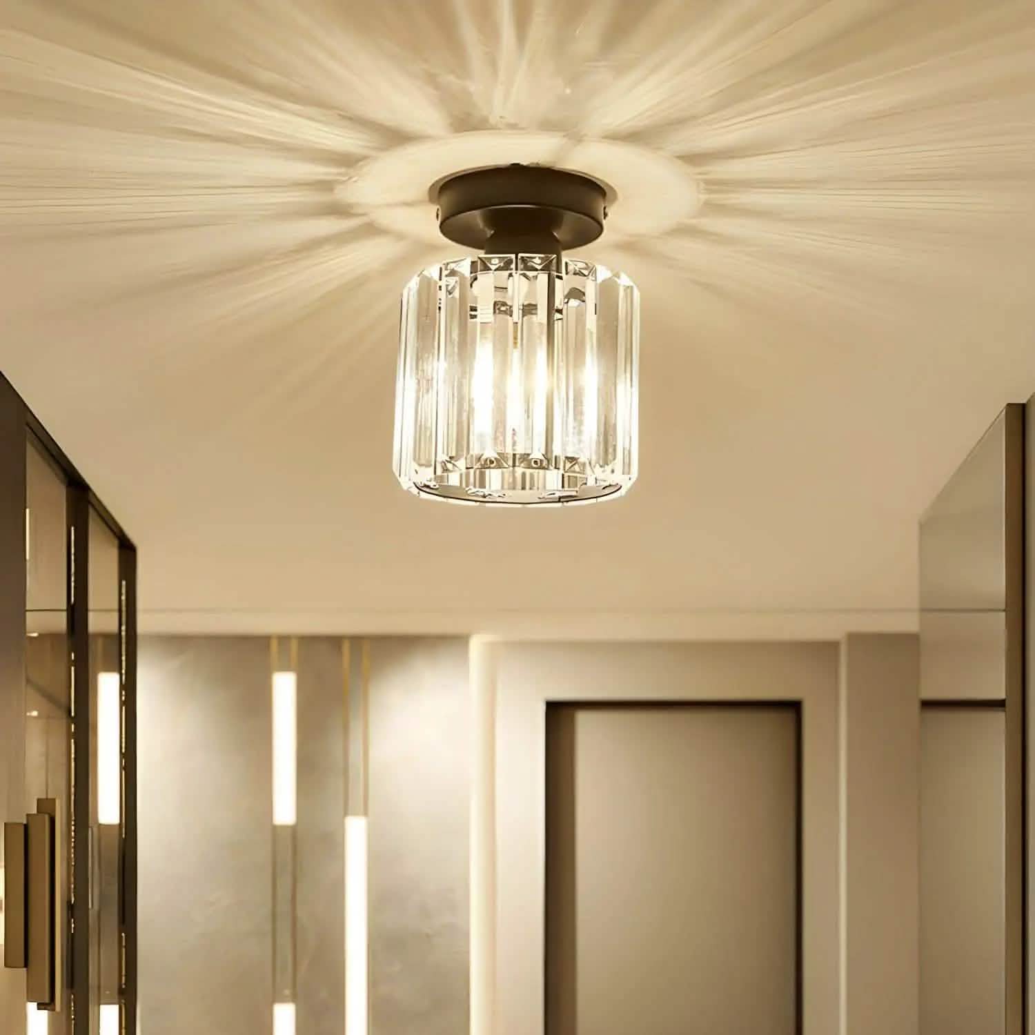 نجفة معدن و كريستال، 14*23 سم