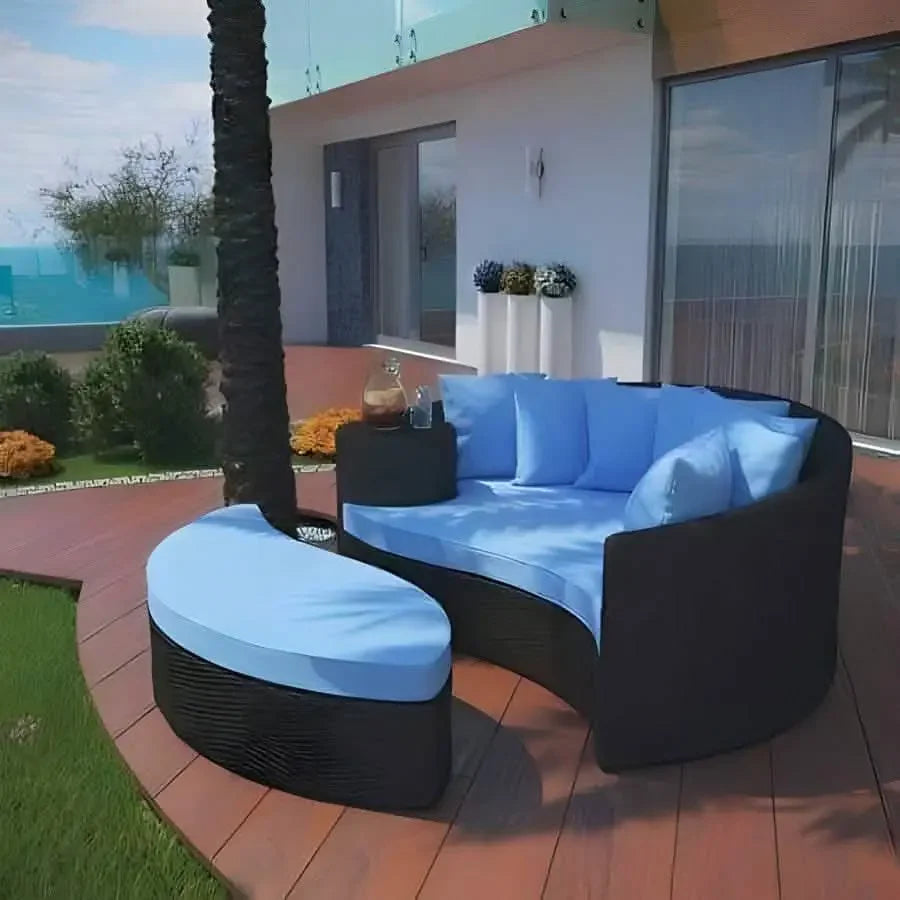 تسوق الأن من هومكس سرير خارجي حديد وراتان 150*150*80 سم - FAD18 بأفضل سعر وأفضل جودة