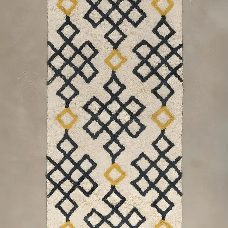 سجادة صوف بيج و اسود 150*300 سم - LUS221 - Homix