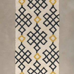 سجادة صوف بيج و اسود 150*300 سم - LUS221 - Homix