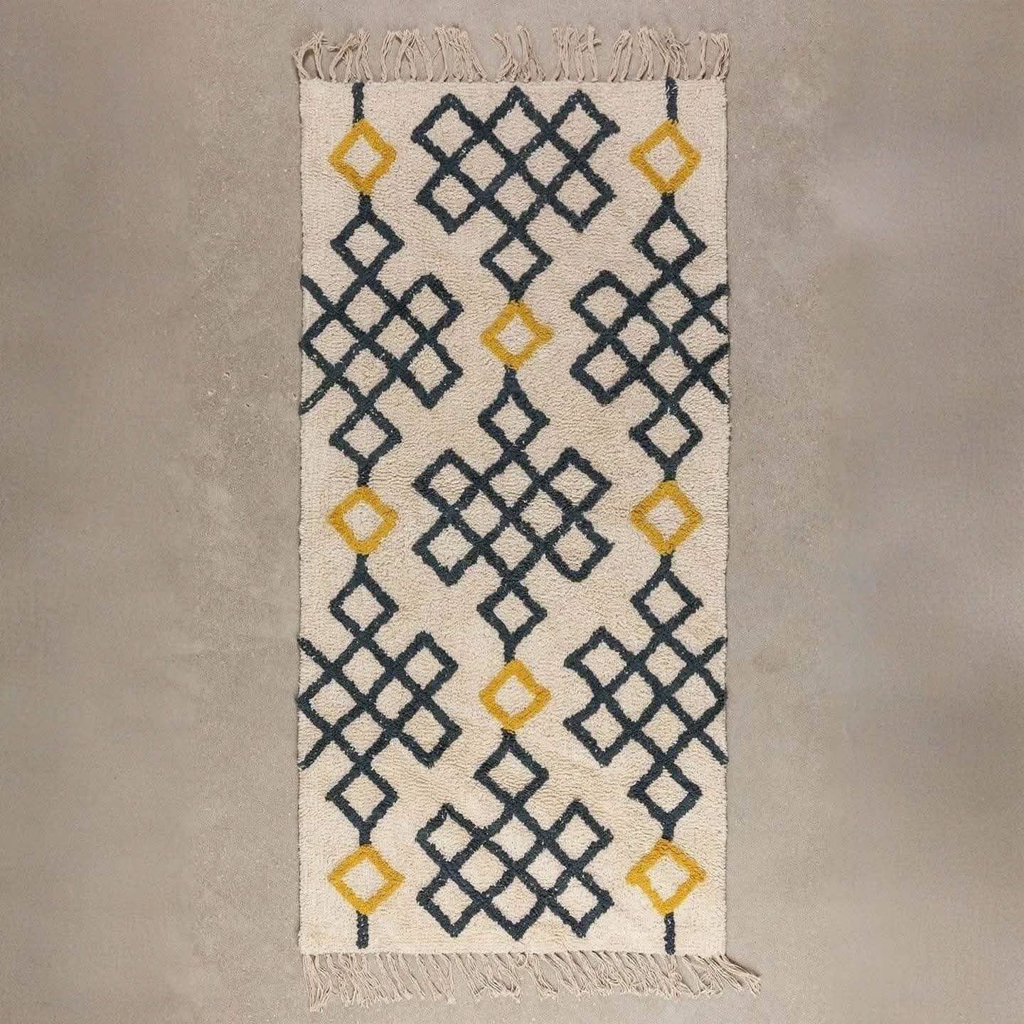 سجادة صوف بيج و اسود 150*300 سم - LUS221 - Homix