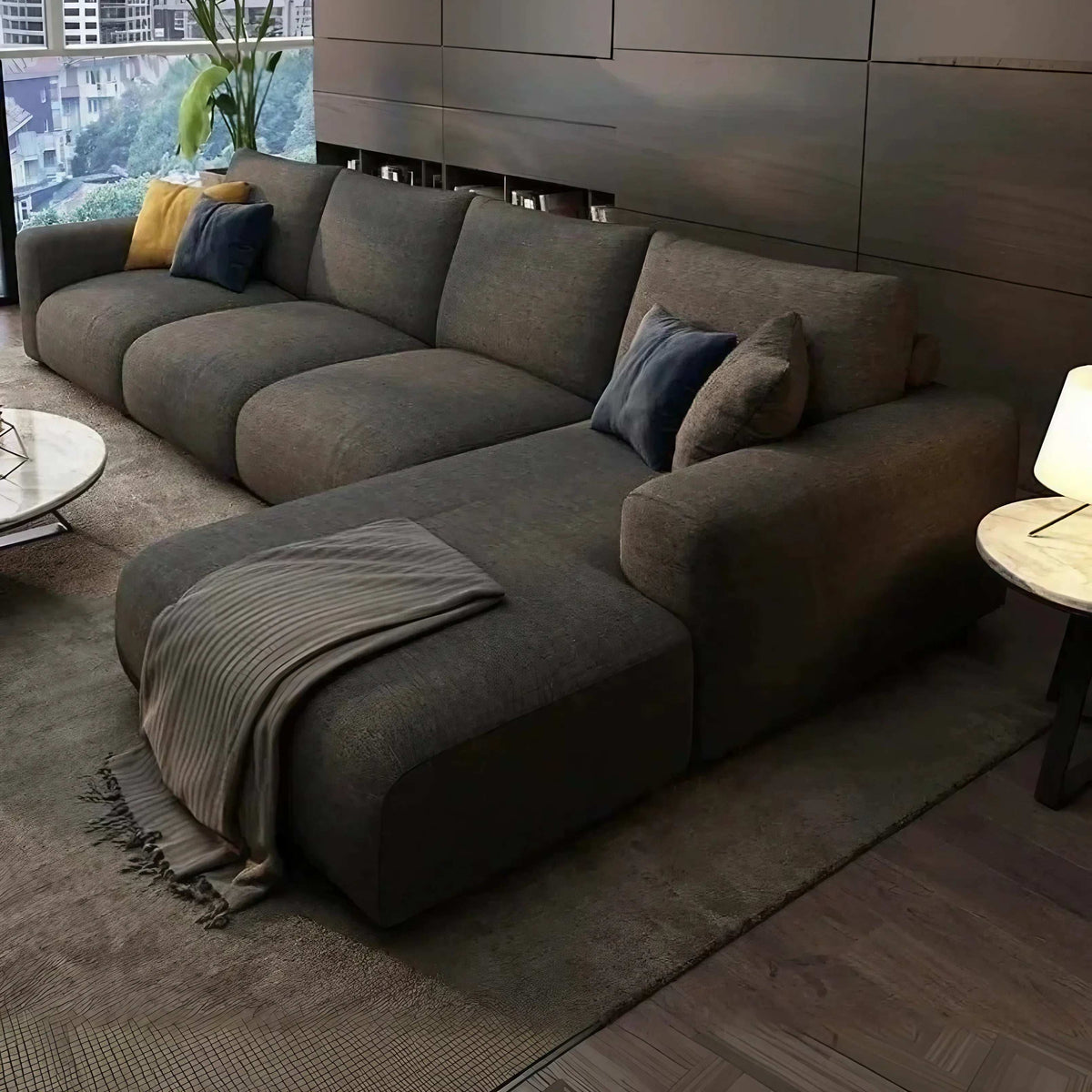 Beech wood corner sofa, 350*180*75 cm
