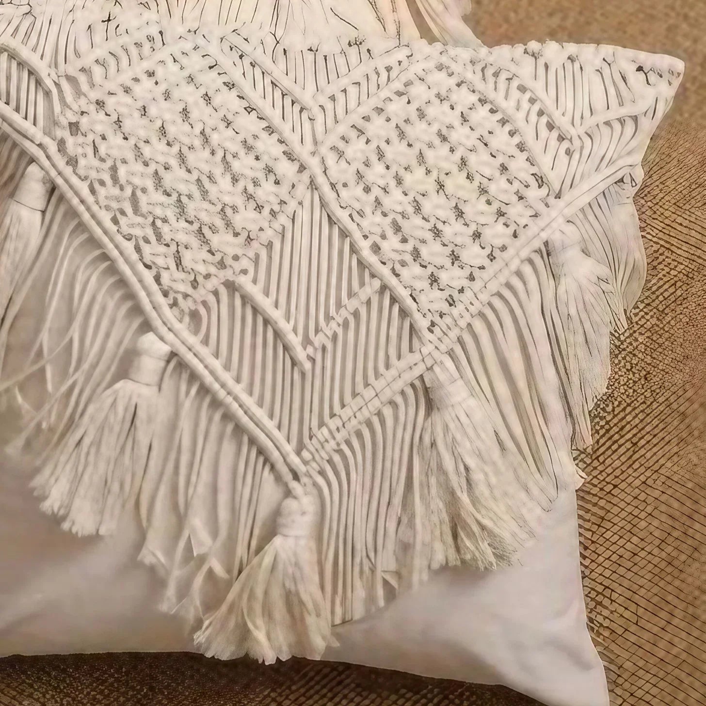 كوشن مكرمية قطن، 40*40 سم