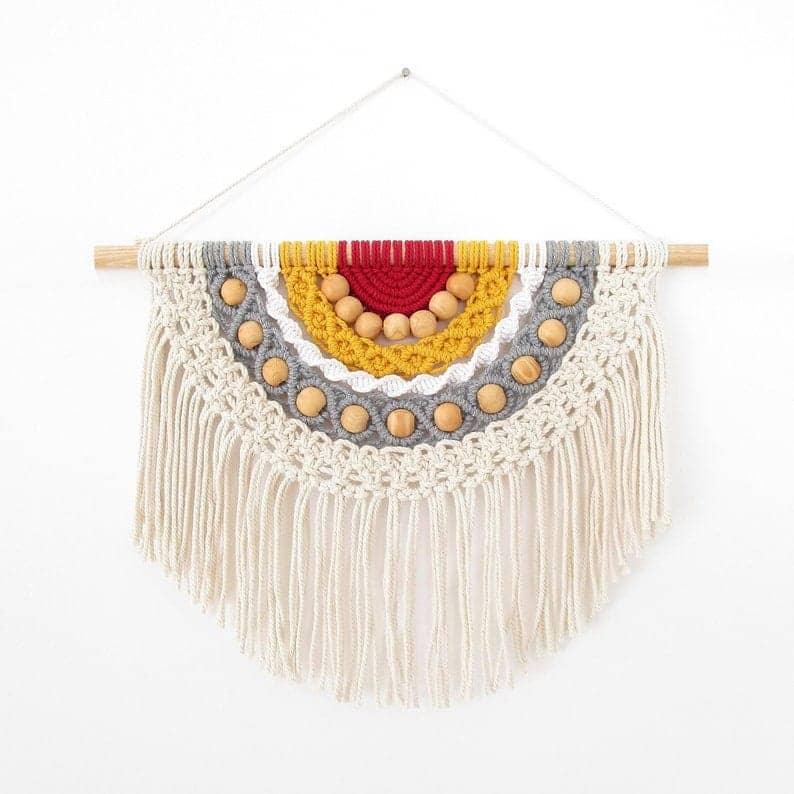 مكرمية حائط خشب، 50*50 سم