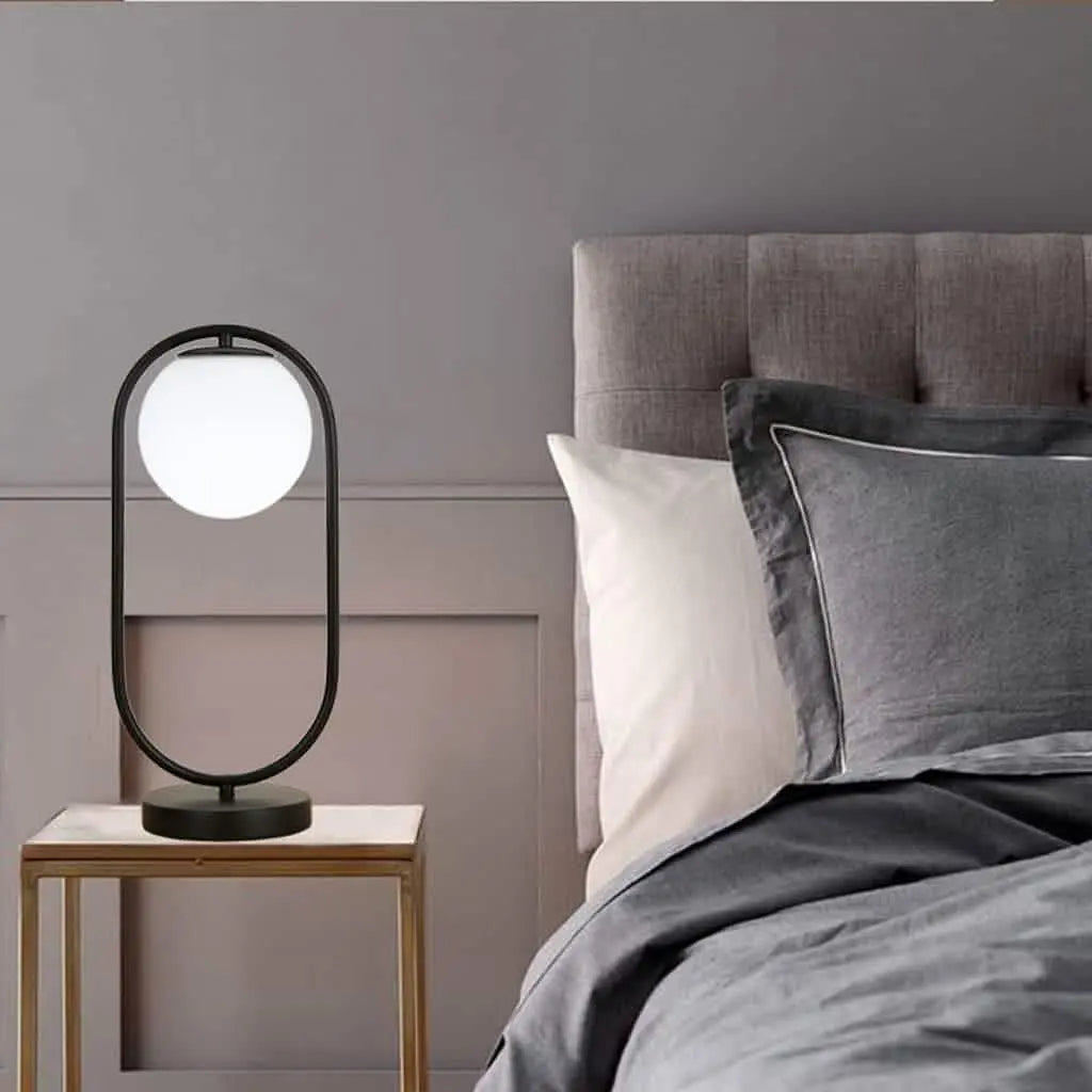 أباجورة معدن و زجاج، 19*50 سم