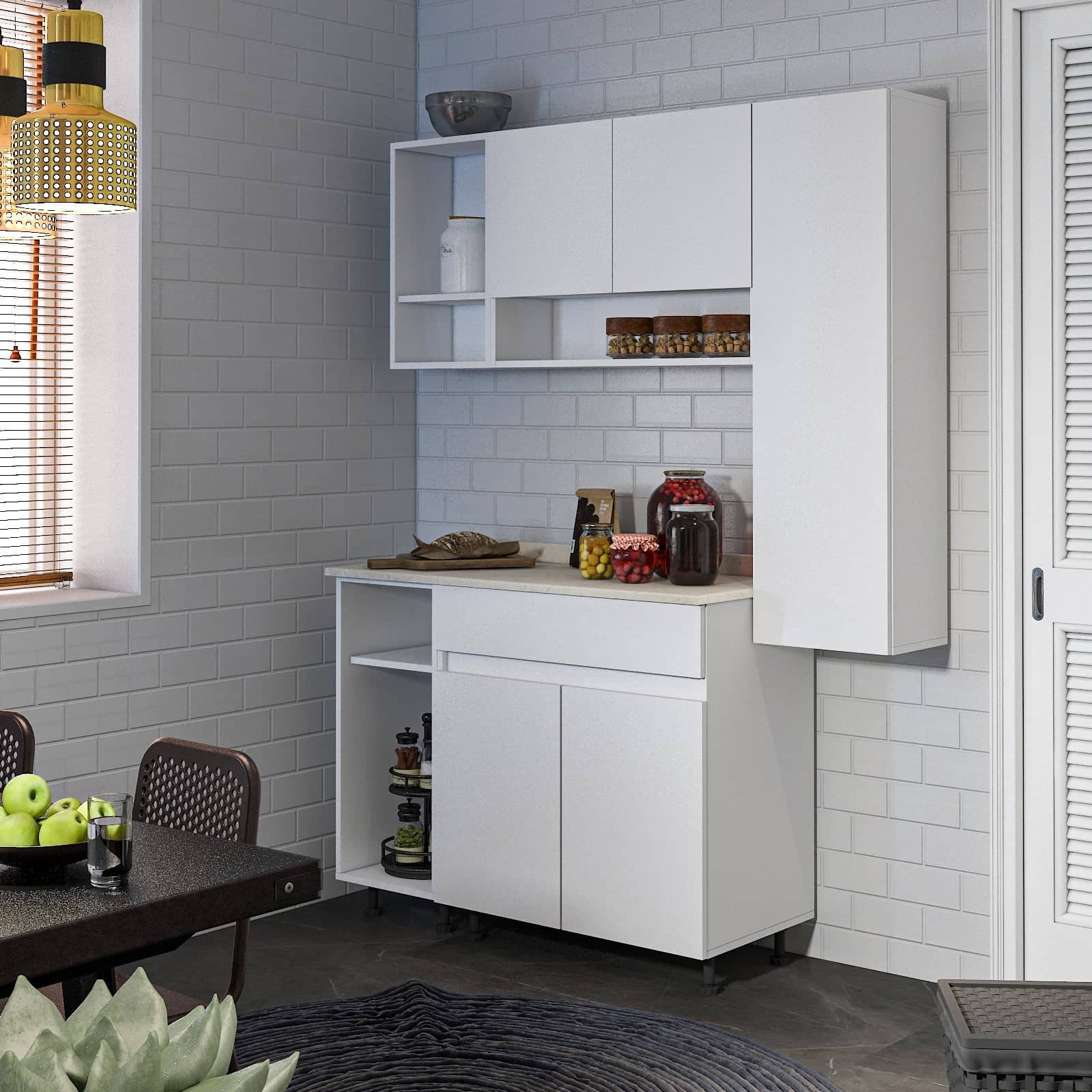 مطبخ ام دي اف، 3 قطع