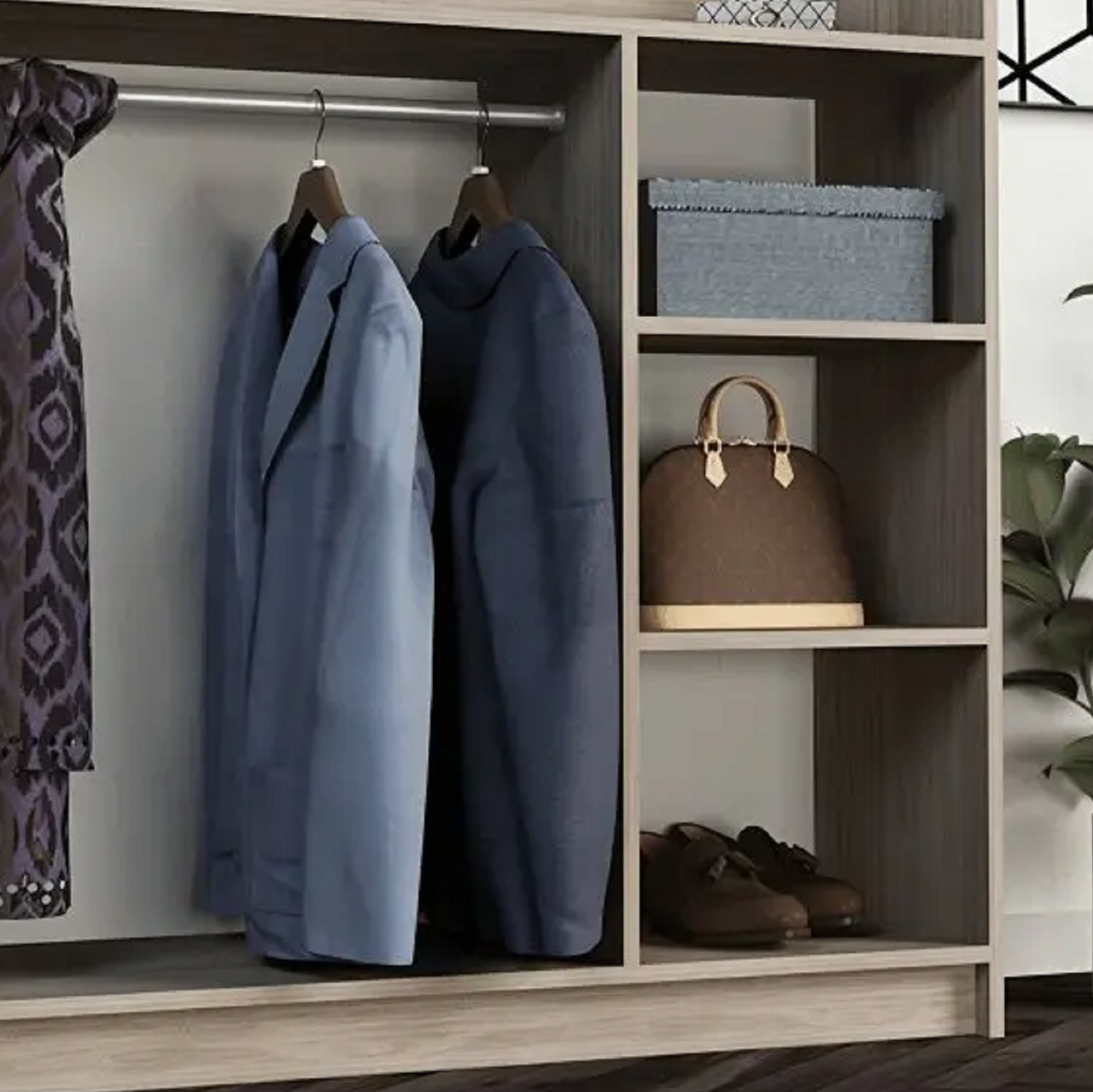 شماعة ملابس خشب ام دي اف، 120*40*120 سم