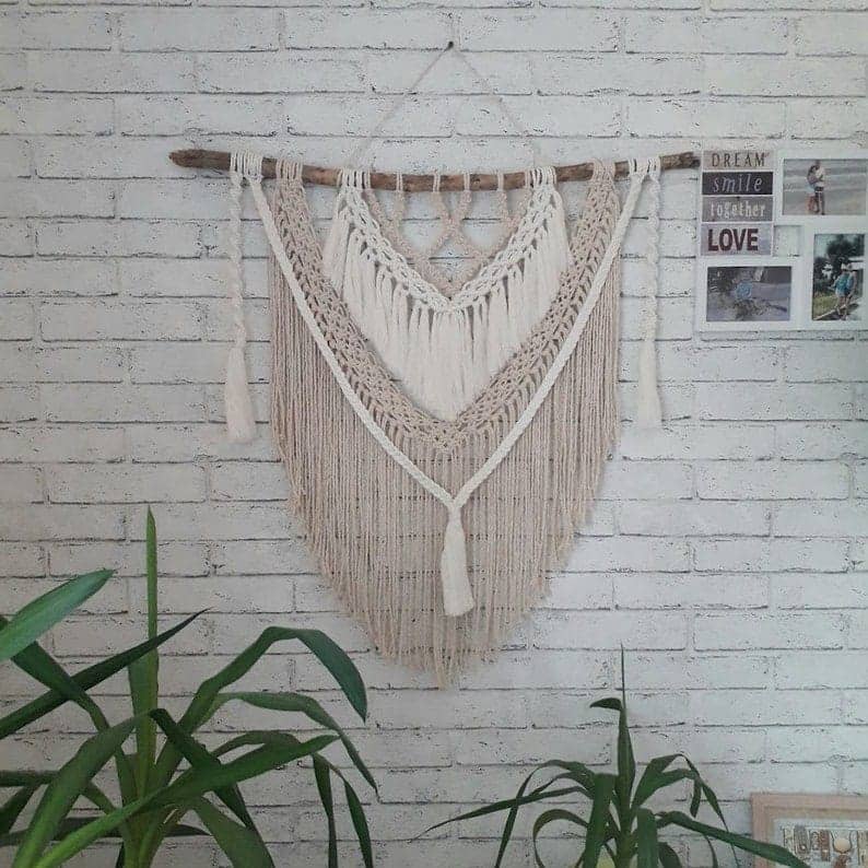 مكرمية حائط خشب، 100*120 سم