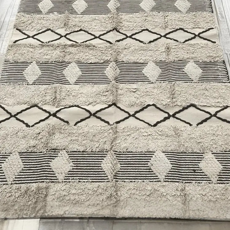 سجادة صوف بيج و اسود 200*300 سم - LUS222 - Homix