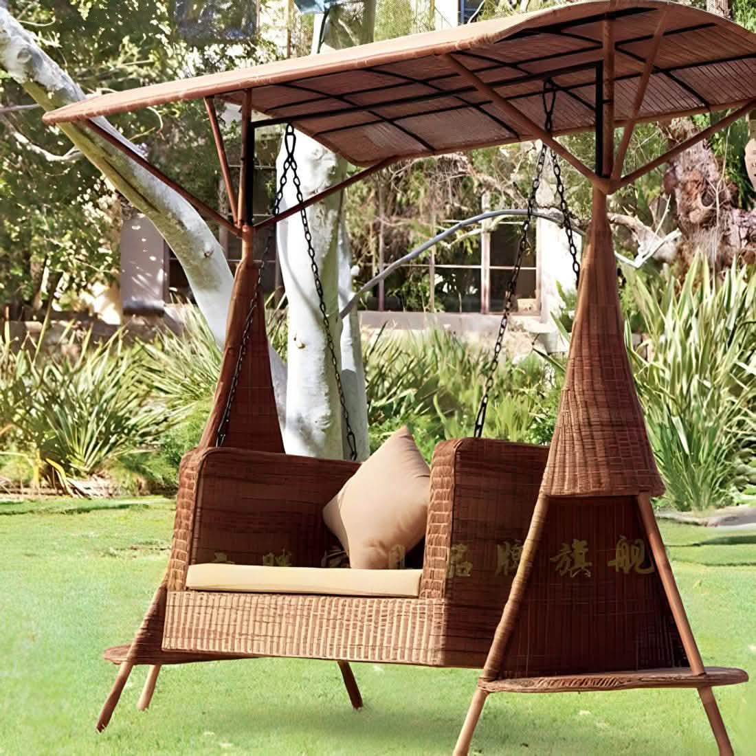 تسوق الأن من هومكس  أرجوحة حديد وراتان 200*60*220 سم - FAD15 بأفضل سعر وأفضل جودة