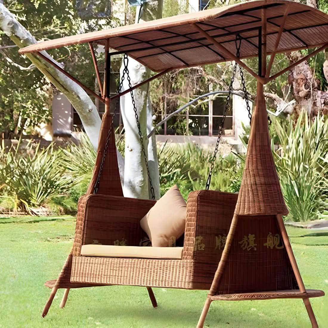 تسوق الأن من هومكس أرجوحة حديد وراتان 200*60*220 سم - FAD15 بأفضل سعر وأفضل جودة