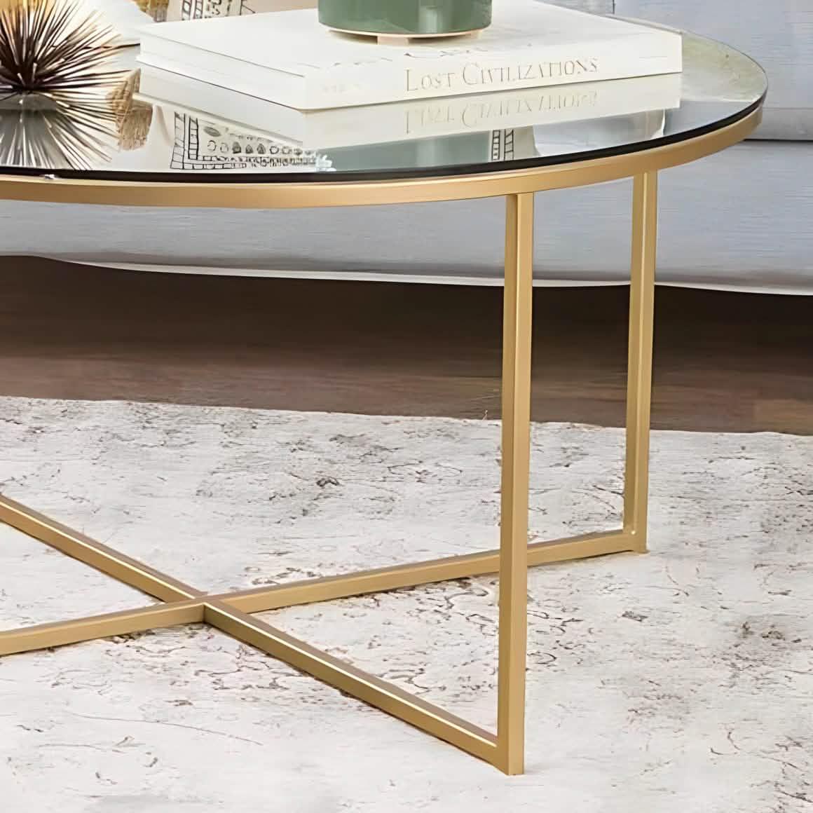 ترابيزة قهوة زجاج 75*75*50 سم - RON78 Royal Iron