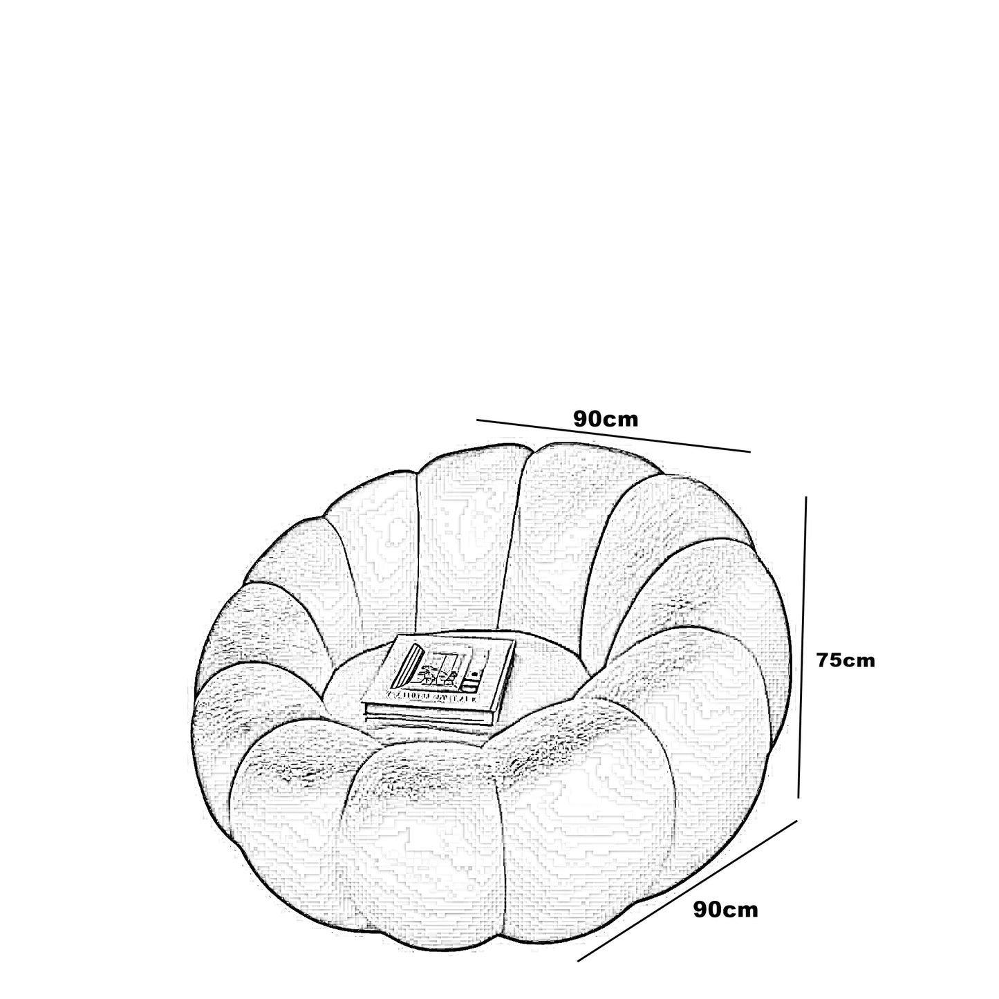 كرسي فوتيه خشب طبيعي، 90*90*70 سم