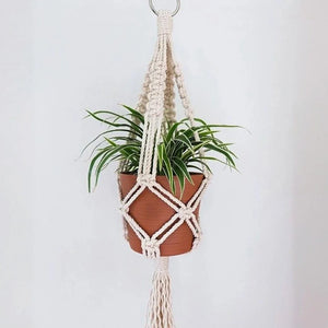 مكرمية حامل أواني زرع قطن ،55 سم