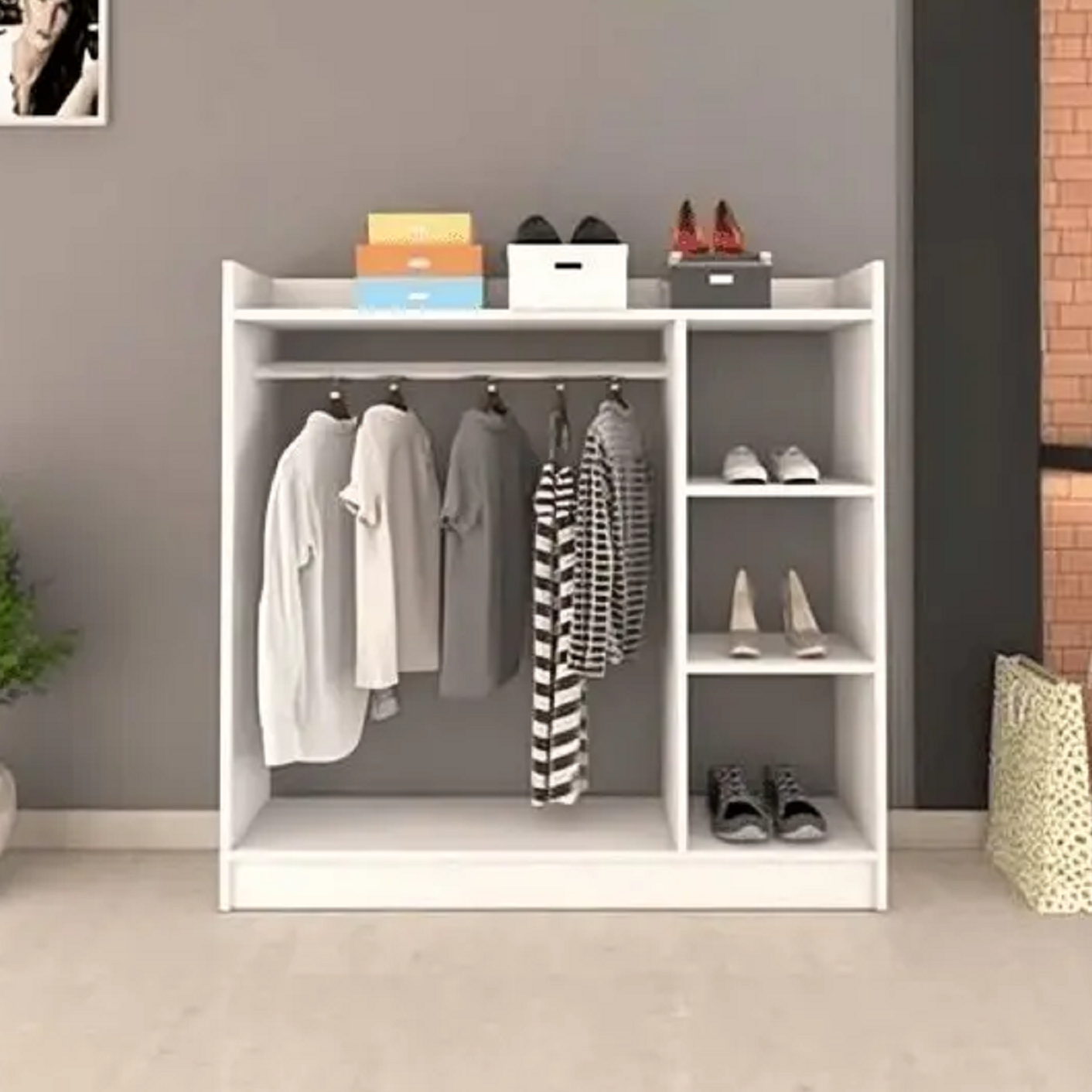 شماعة ملابس خشب ام دي اف، 120*40*120 سم