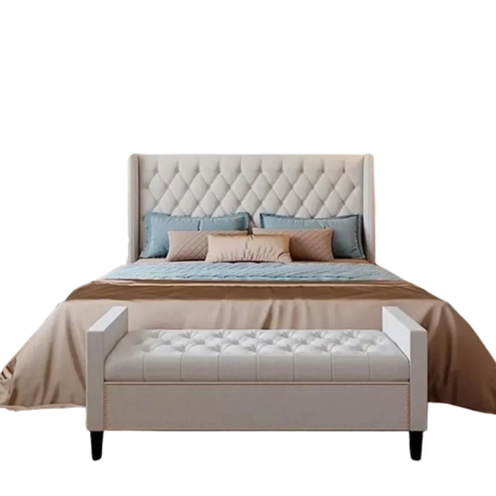 سرير كينج خشب ام دي اف و زان، 160*200*120 سم