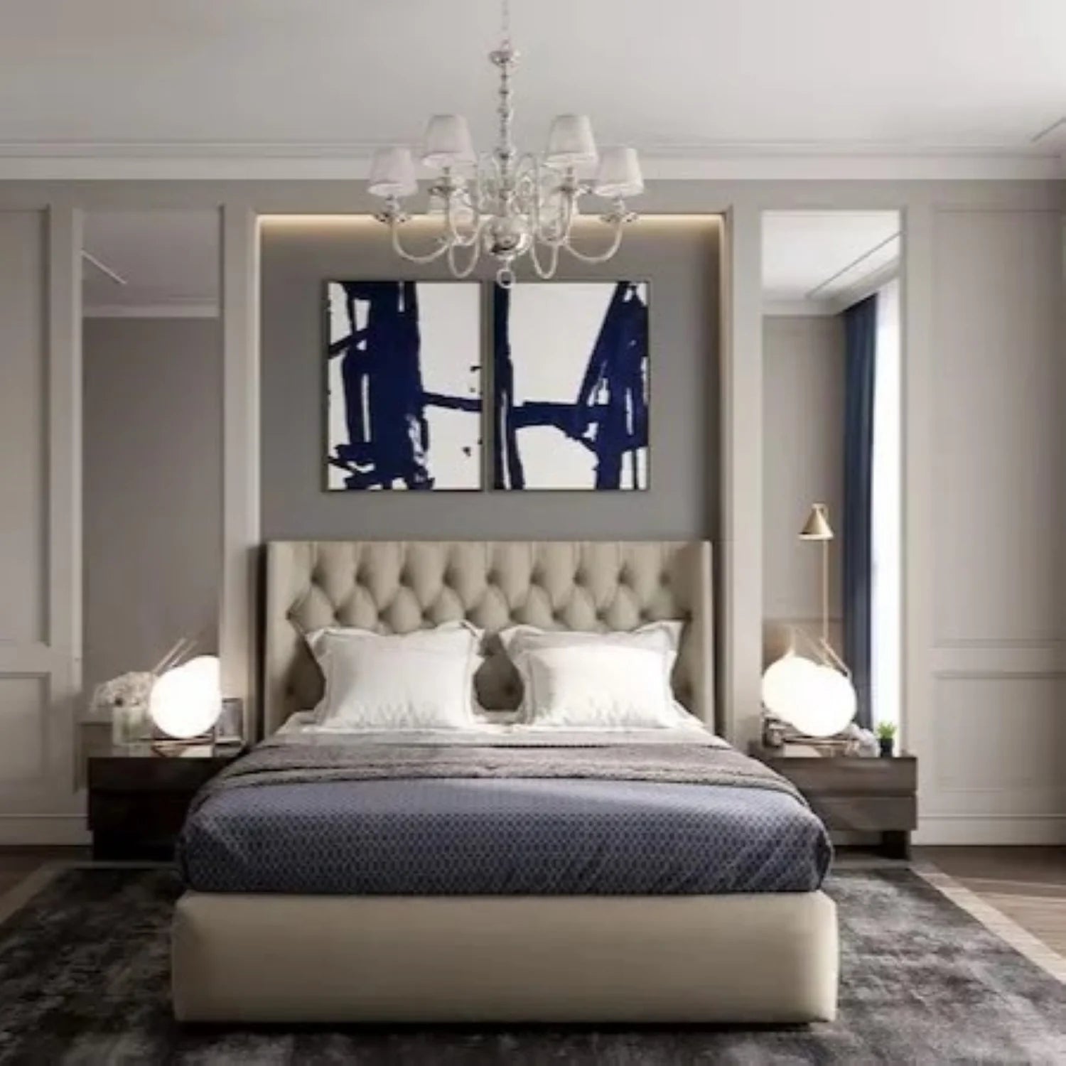 سرير كينج خشب زان أحمر، 160*200*120 سم