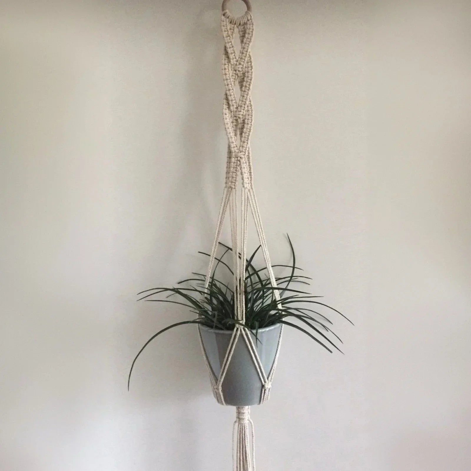 حامل اواني زرع مكرمية قطن، 80 سم