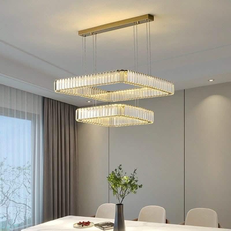 نجفة ستيل و كريستال، 60*75 سم - ذهبي