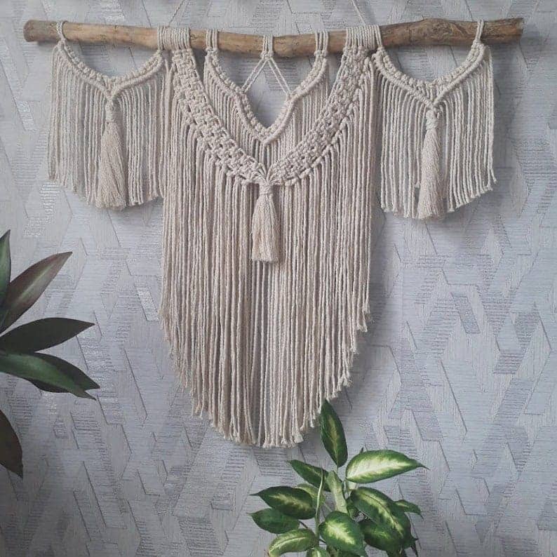 مكرمية حائط خشب، 120*90 سم