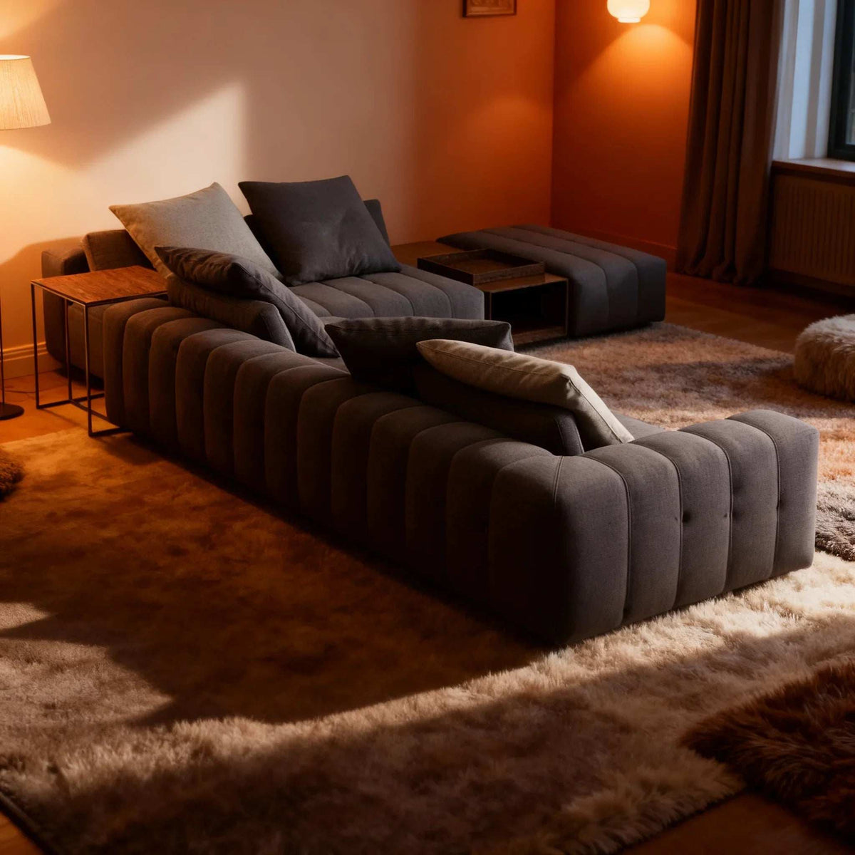 Beech wood corner sofa, 300*240*65 cm