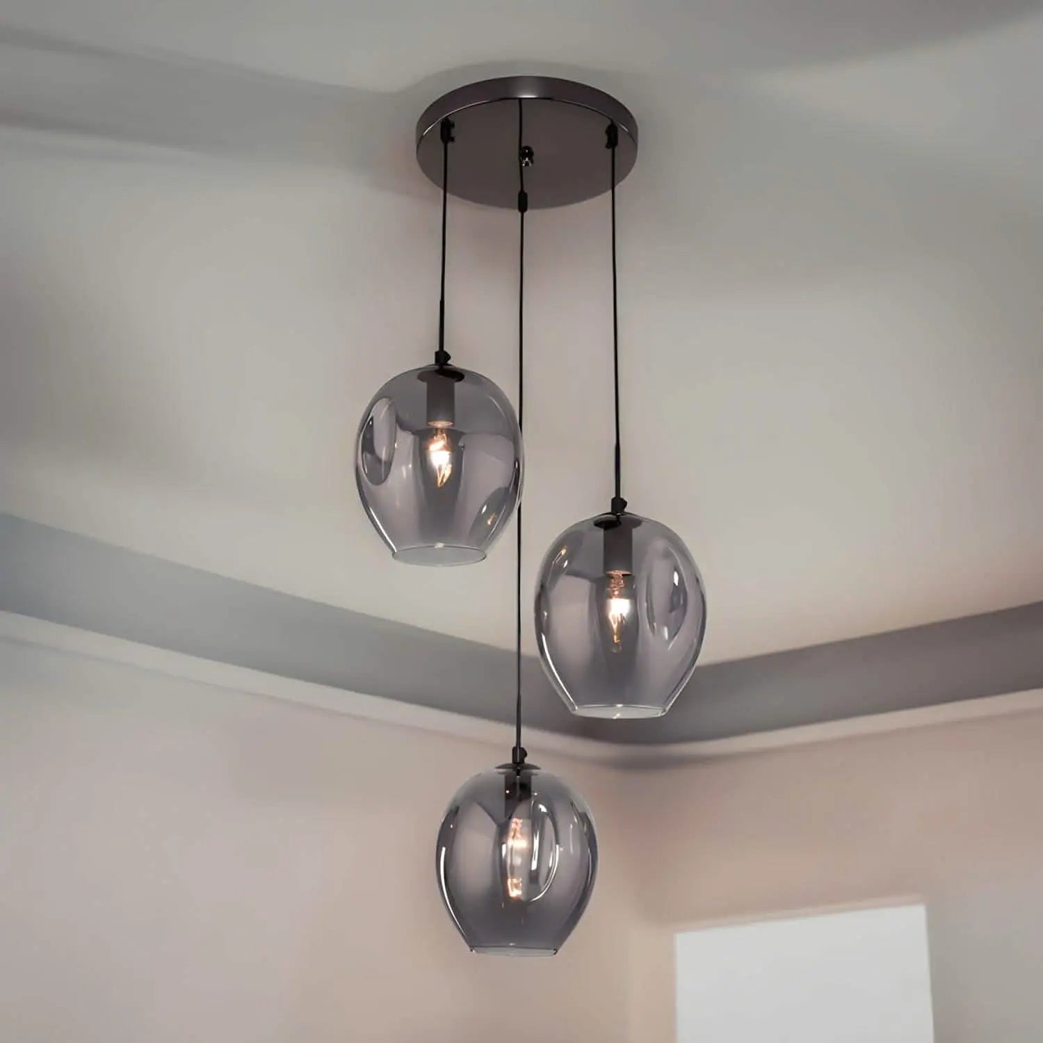 نجفة معدن و زجاج، 30*15 سم