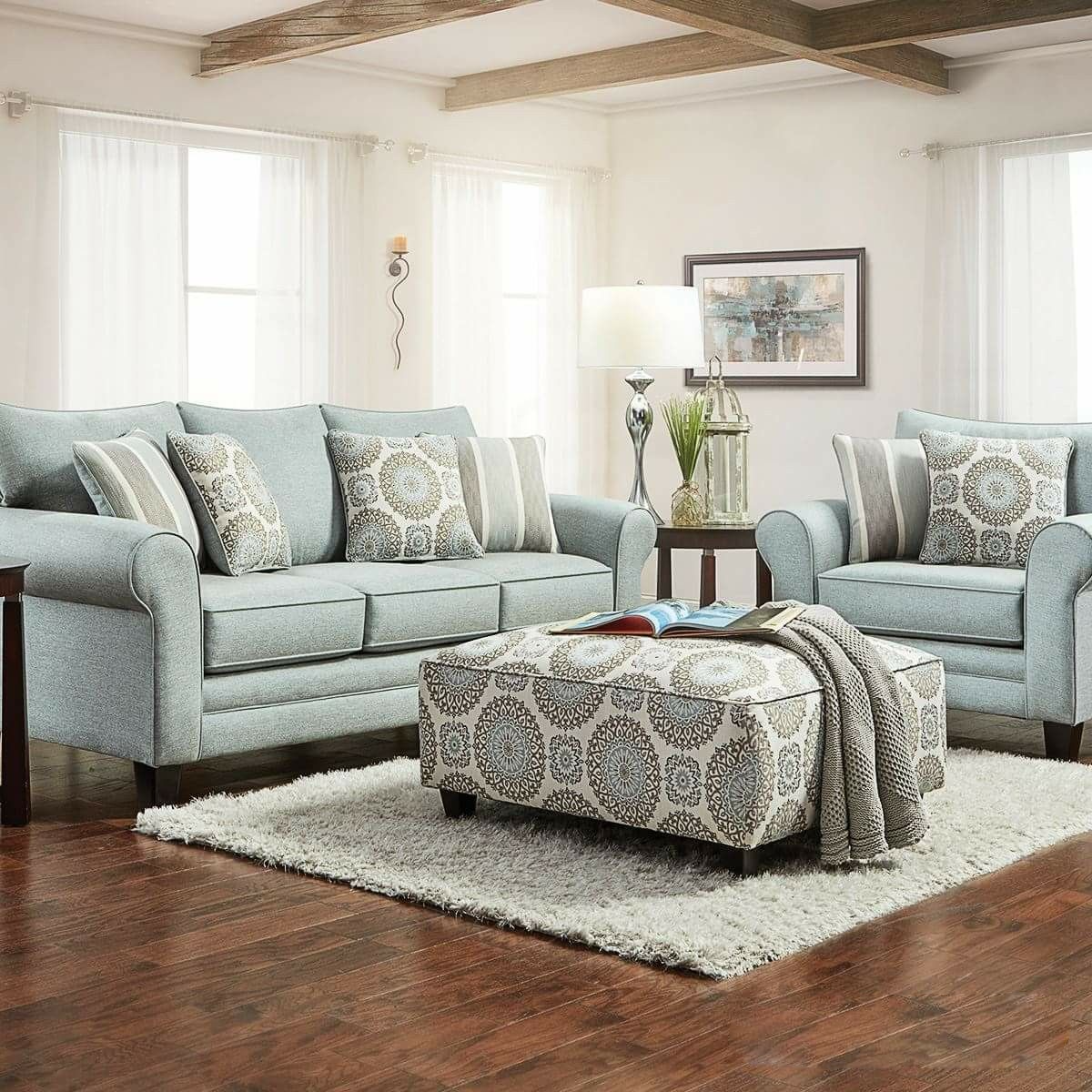 طقم كنب خشب زان، قطعتين