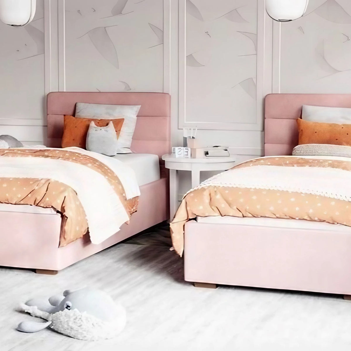 Single bed set, plywood and beech wood, 123x205x120 cm - two pieces