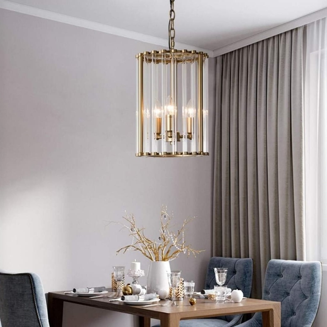 نجفة ستيل - كريستال، 30*50 سم- ذهبي